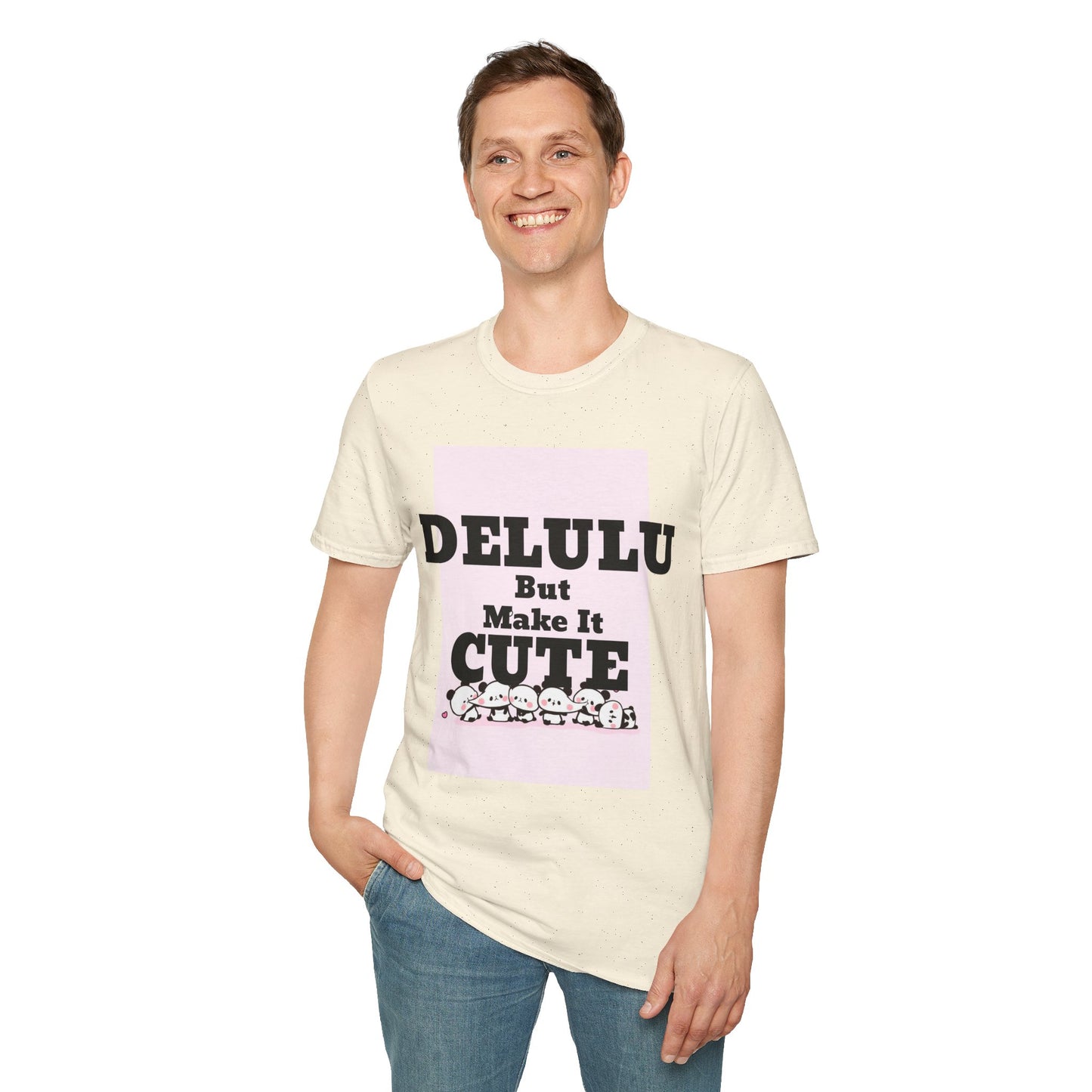 Delulu But Make It Cute – Kawaii Panda Unisex T-Shirt | Soft Aesthetic Fun Tee - Junhae Studio