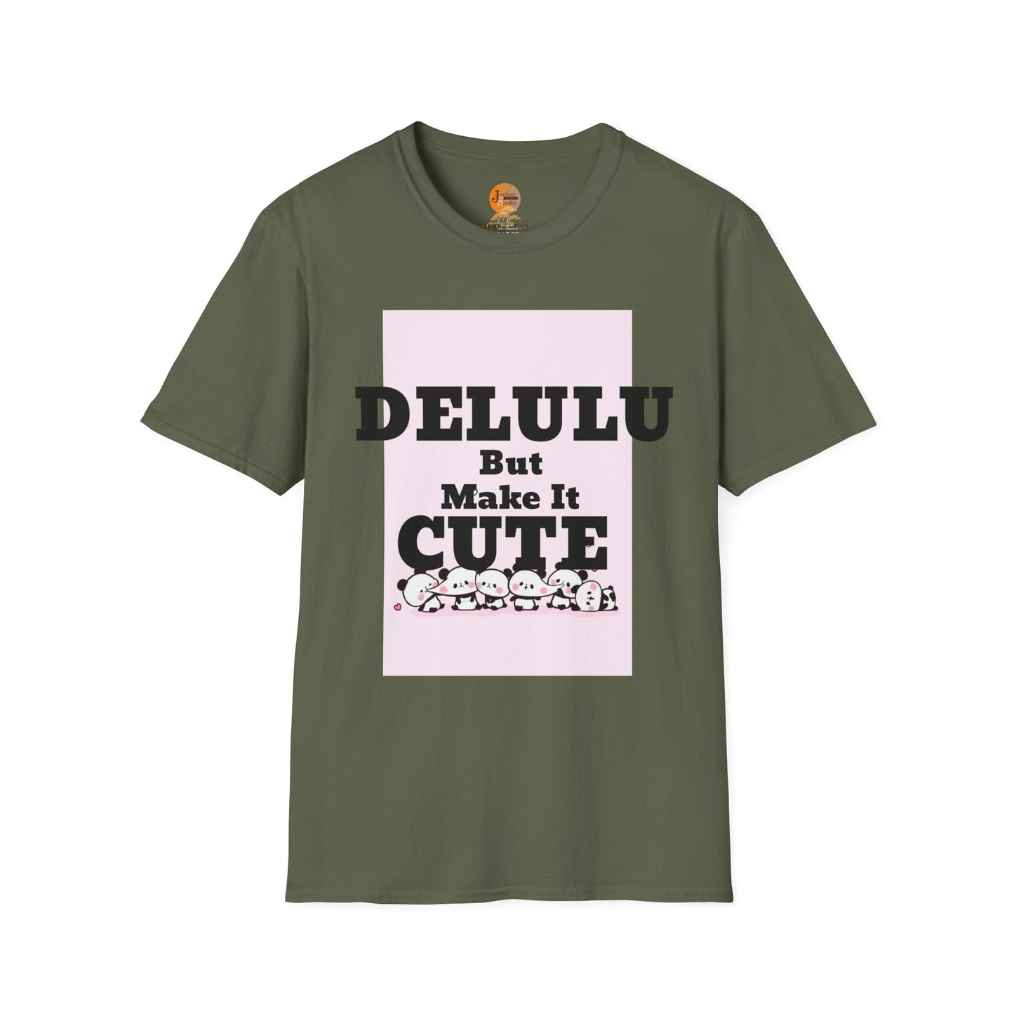 Delulu But Make It Cute – Kawaii Panda Unisex T-Shirt | Soft Aesthetic Fun Tee - Junhae Studio