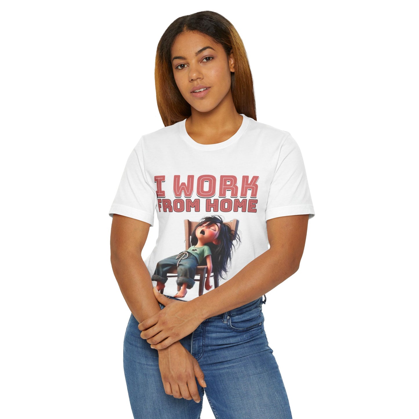 Work From Home Unisex T-Shirt, Funny Remote Work Tee, Home Office Apparel, Relaxed Fit Shirt, Gift for Telecommuters - Junhae Studio