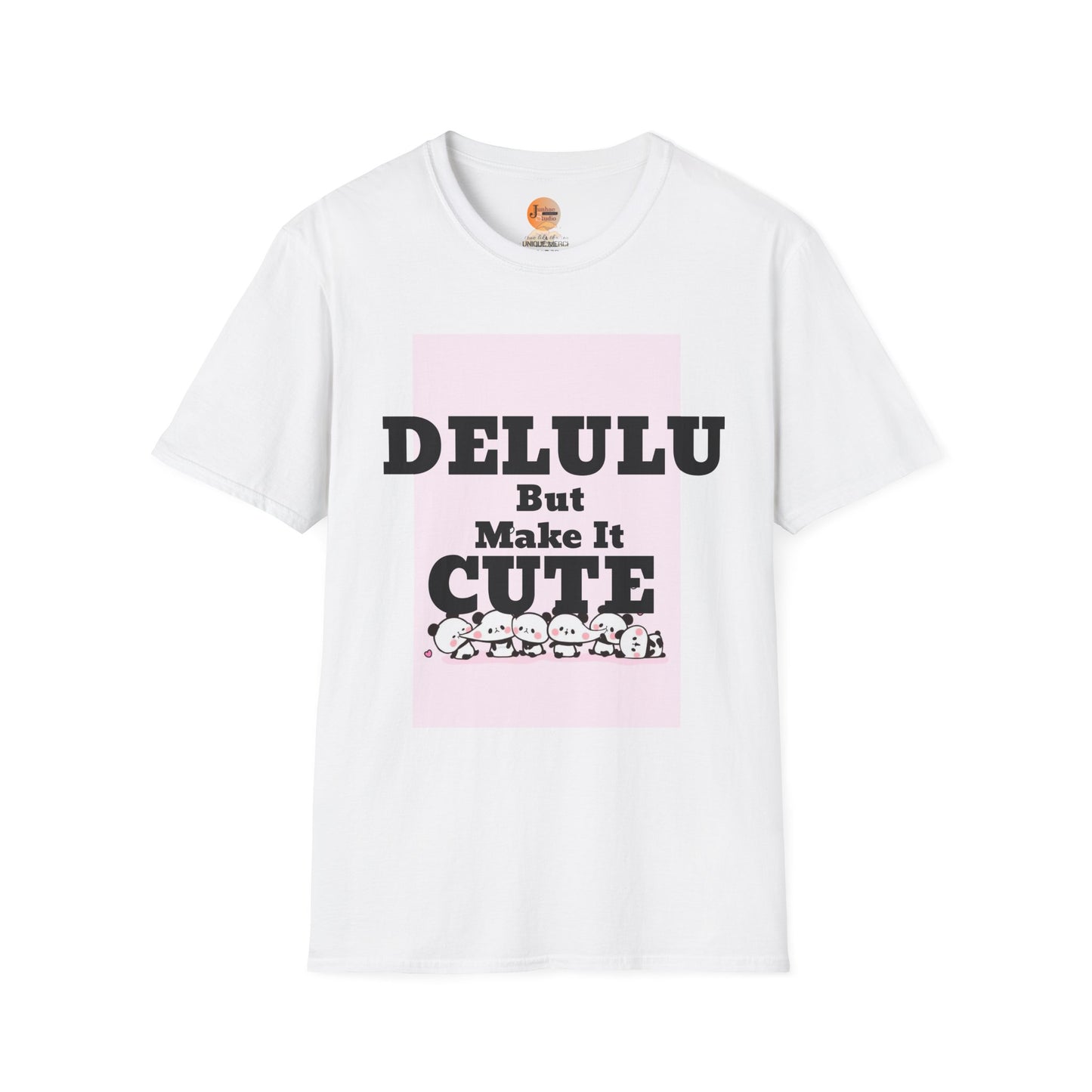 Delulu But Make It Cute – Kawaii Panda Unisex T-Shirt | Soft Aesthetic Fun Tee - Junhae Studio