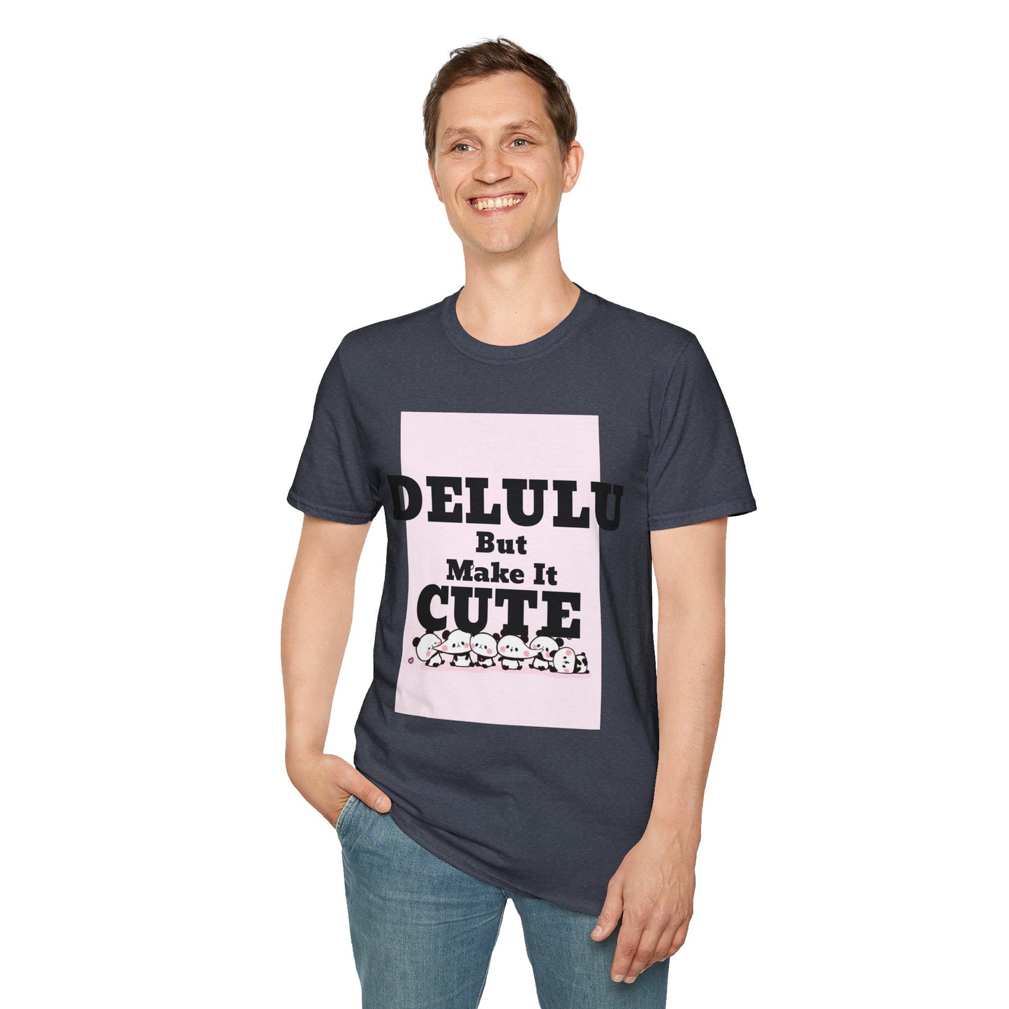 Delulu But Make It Cute – Kawaii Panda Unisex T-Shirt | Soft Aesthetic Fun Tee - Junhae Studio