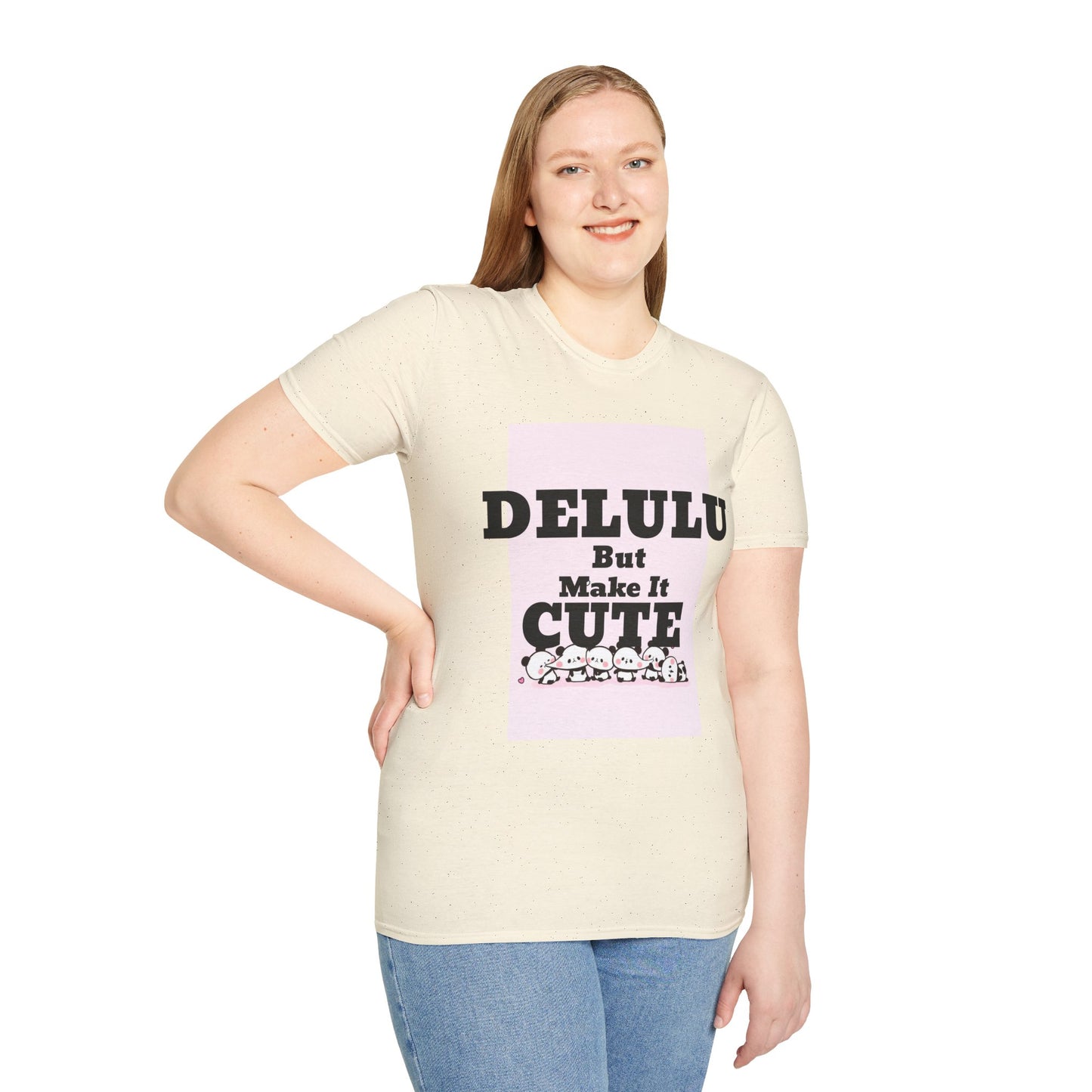 Delulu But Make It Cute – Kawaii Panda Unisex T-Shirt | Soft Aesthetic Fun Tee - Junhae Studio