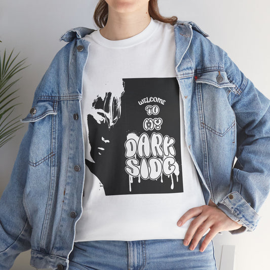 Dark Side Graphic Tee – Unisex Heavy Cotton Streetwear Shirt for Music Lovers & Trendsetters - Junhae Studio