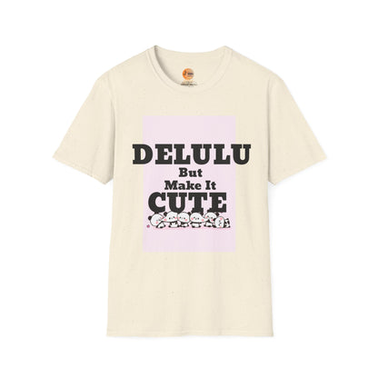Delulu But Make It Cute – Kawaii Panda Unisex T-Shirt | Soft Aesthetic Fun Tee - Junhae Studio