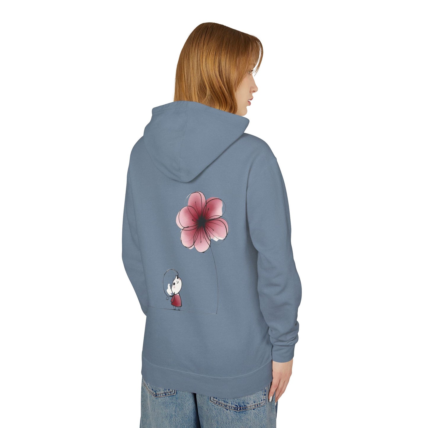“Where Silence Listens, Ideas Bloom” Unisex Lightweight Hooded Sweatshirt - Junhae Studio