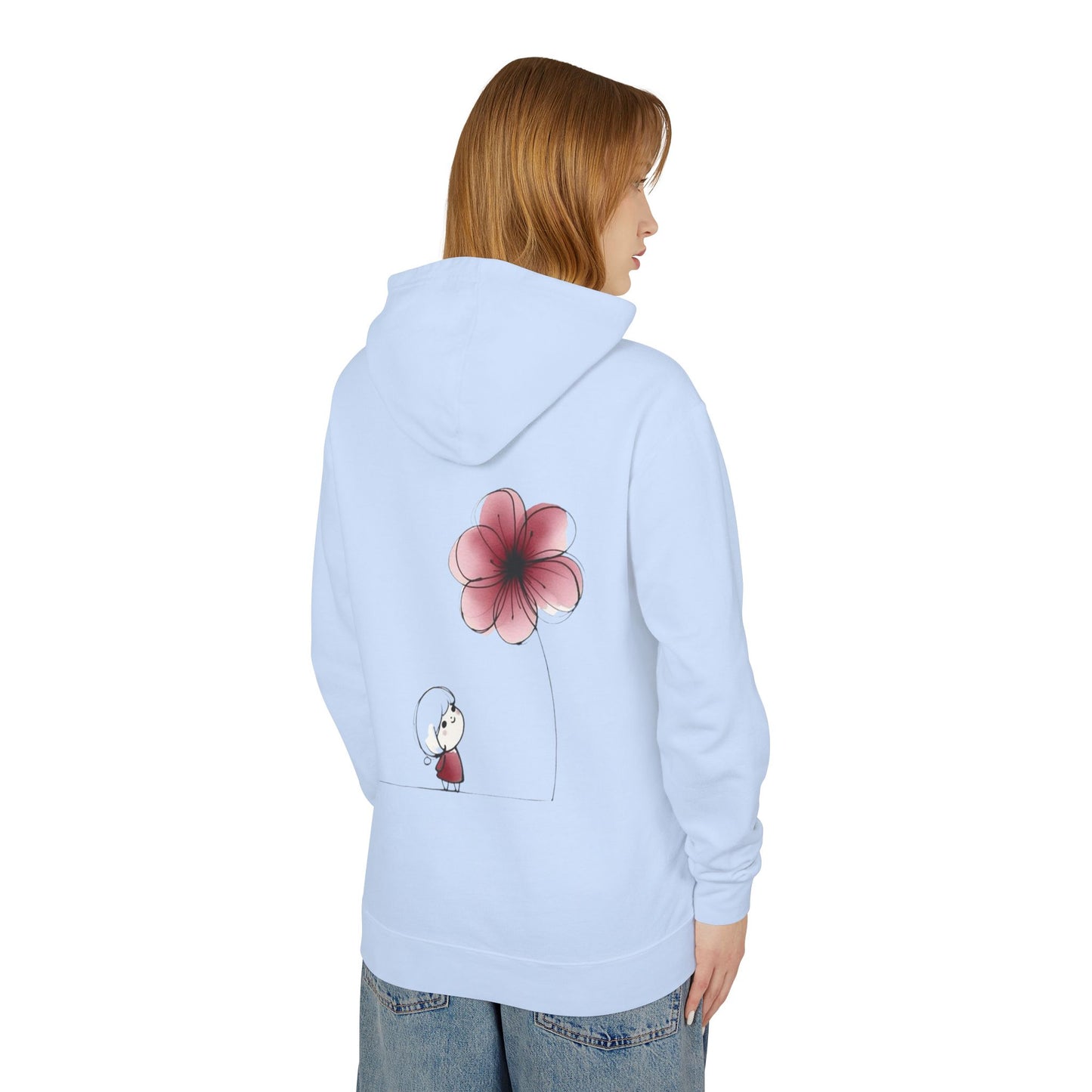 “Where Silence Listens, Ideas Bloom” Unisex Lightweight Hooded Sweatshirt - Junhae Studio