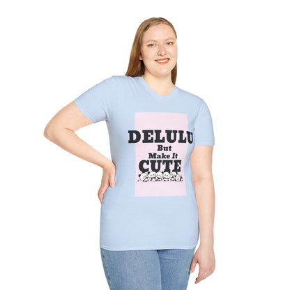 Delulu But Make It Cute – Kawaii Panda Unisex T-Shirt | Soft Aesthetic Fun Tee - Junhae Studio
