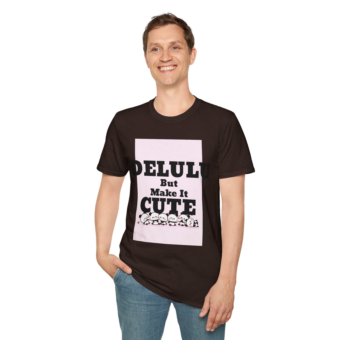 Delulu But Make It Cute – Kawaii Panda Unisex T-Shirt | Soft Aesthetic Fun Tee - Junhae Studio