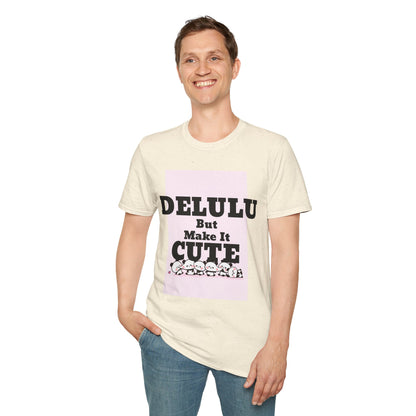 Delulu But Make It Cute – Kawaii Panda Unisex T-Shirt | Soft Aesthetic Fun Tee - Junhae Studio