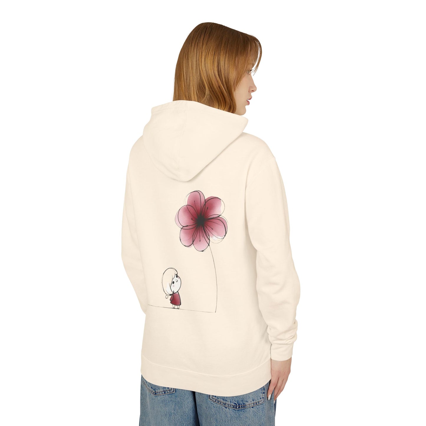 “Where Silence Listens, Ideas Bloom” Unisex Lightweight Hooded Sweatshirt - Junhae Studio