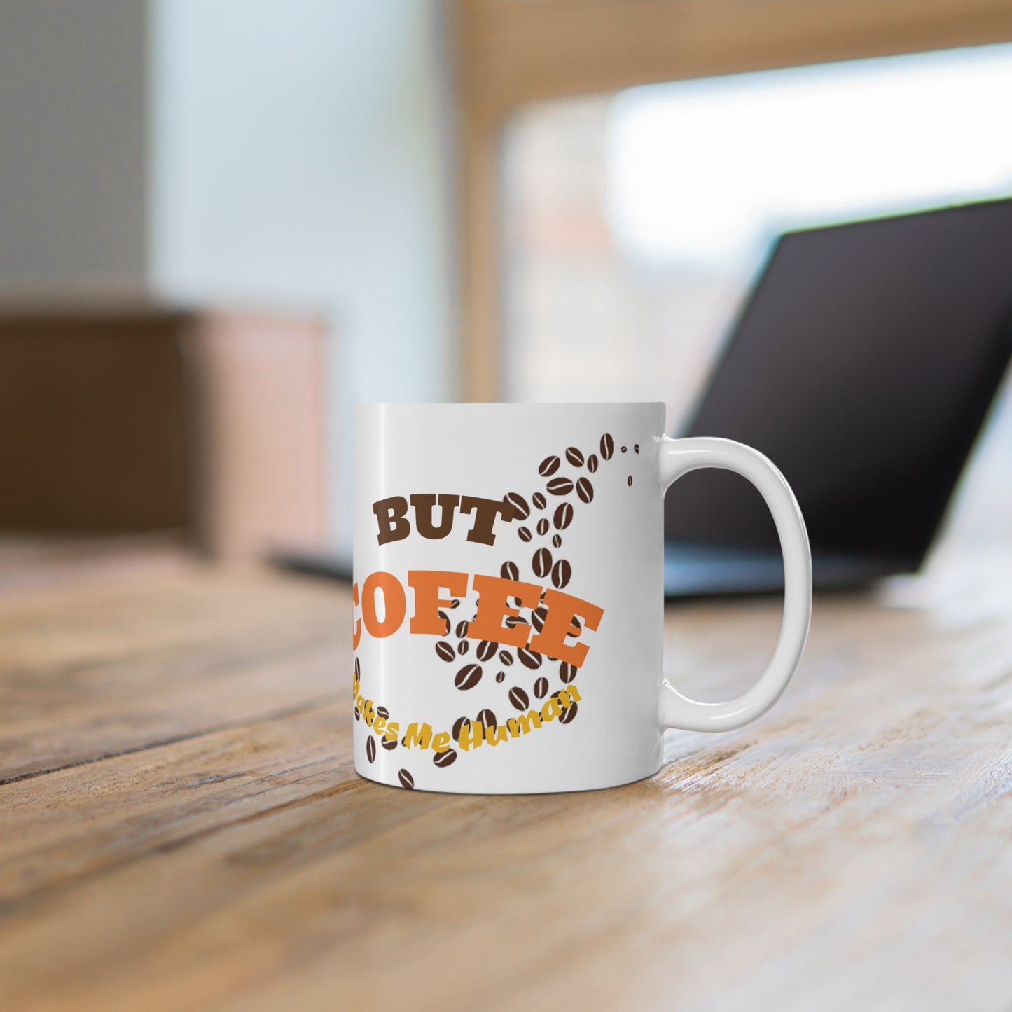 Funny Coffee Mug, AI May Think But Coffee Helps My Brain, Gift for Coffee Lovers, Humor Mug for Office, Birthday Gift - Junhae Studio