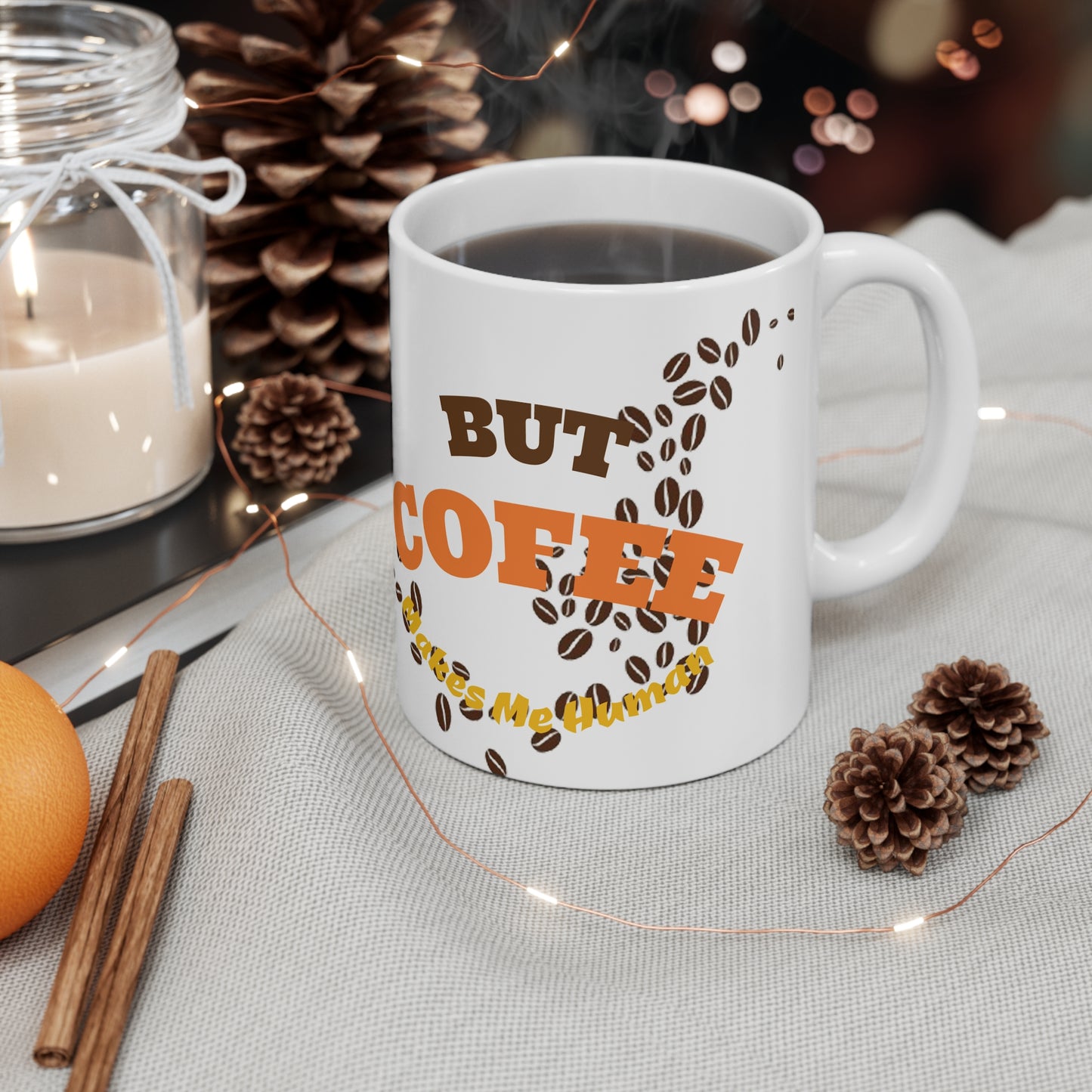 Funny Coffee Mug, AI May Think But Coffee Helps My Brain, Gift for Coffee Lovers, Humor Mug for Office, Birthday Gift - Junhae Studio
