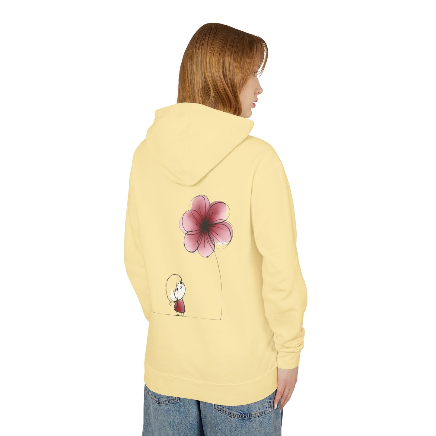 “Where Silence Listens, Ideas Bloom” Unisex Lightweight Hooded Sweatshirt - Junhae Studio