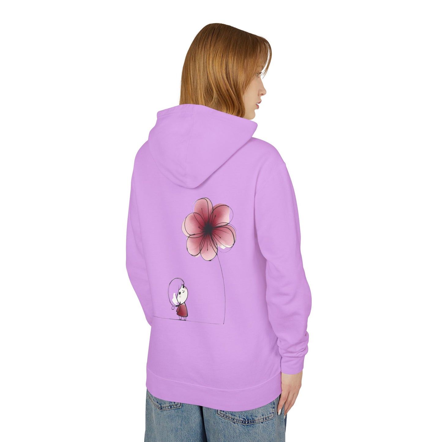 “Where Silence Listens, Ideas Bloom” Unisex Lightweight Hooded Sweatshirt - Junhae Studio