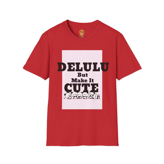 Delulu But Make It Cute – Kawaii Panda Unisex T-Shirt | Soft Aesthetic Fun Tee - Junhae Studio