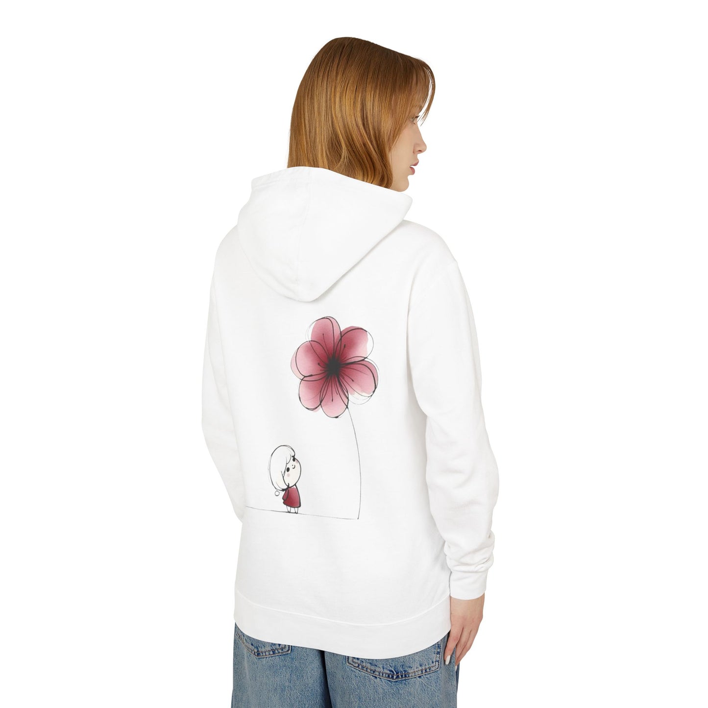 “Where Silence Listens, Ideas Bloom” Unisex Lightweight Hooded Sweatshirt - Junhae Studio